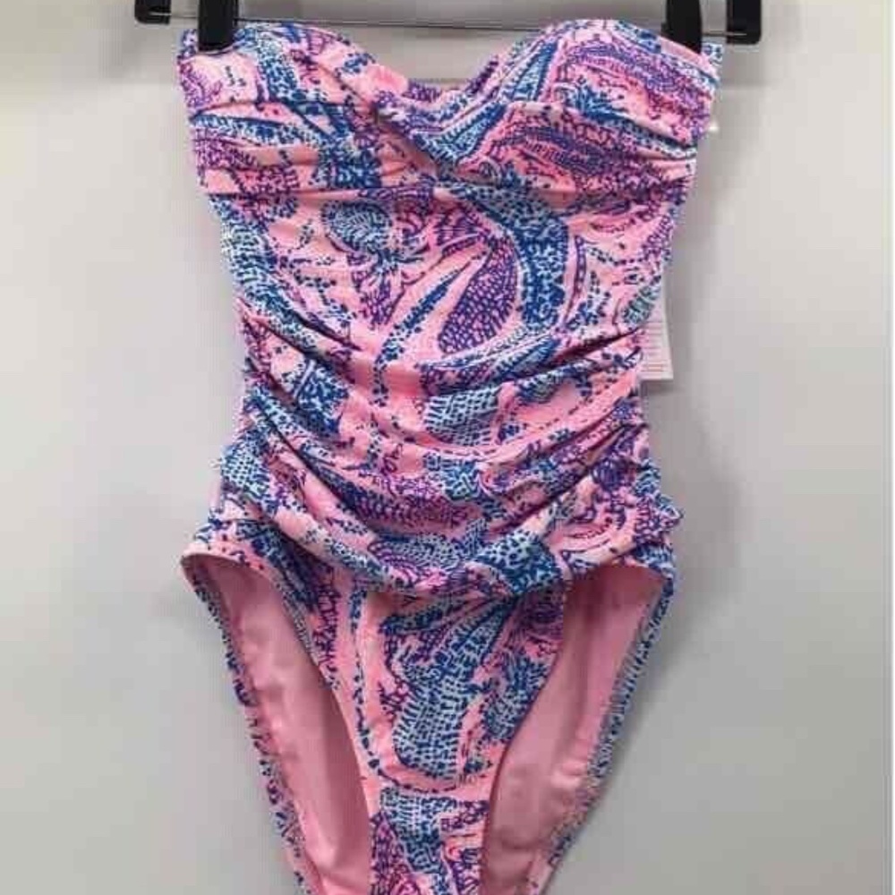 Lilly Pulitzer Womens Flamenco Coastal Gator One-Piece Swimsuit Size 0